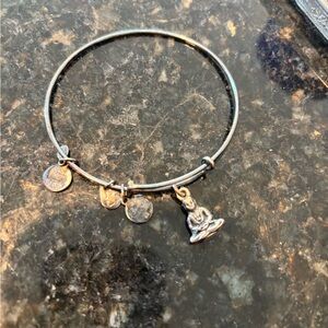 Alex and Ani Silver Charm Bracelet with Buddha Pendant
